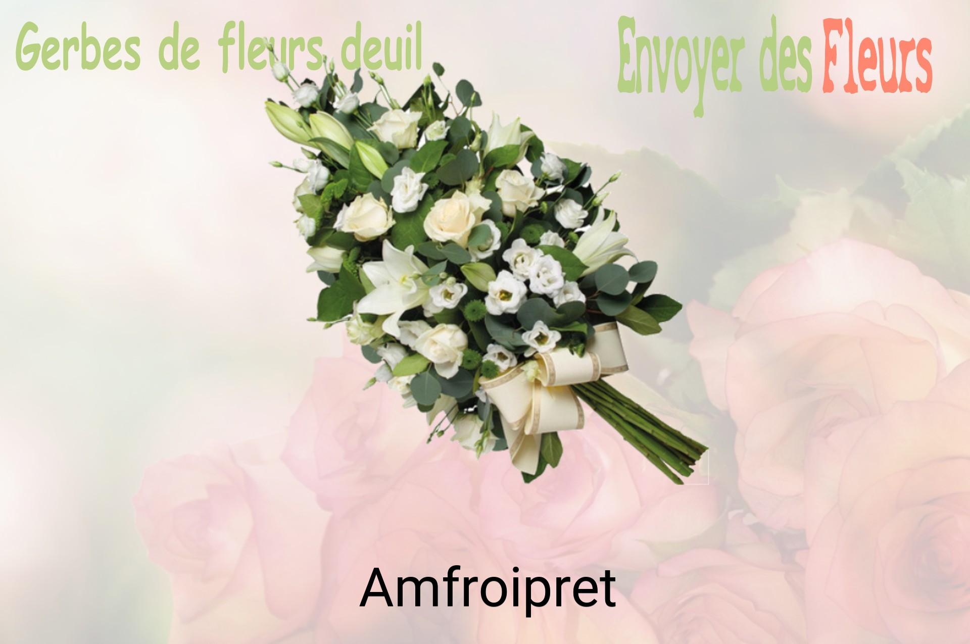 Gerbe de fleurs de deuil livrée à Amfroipret